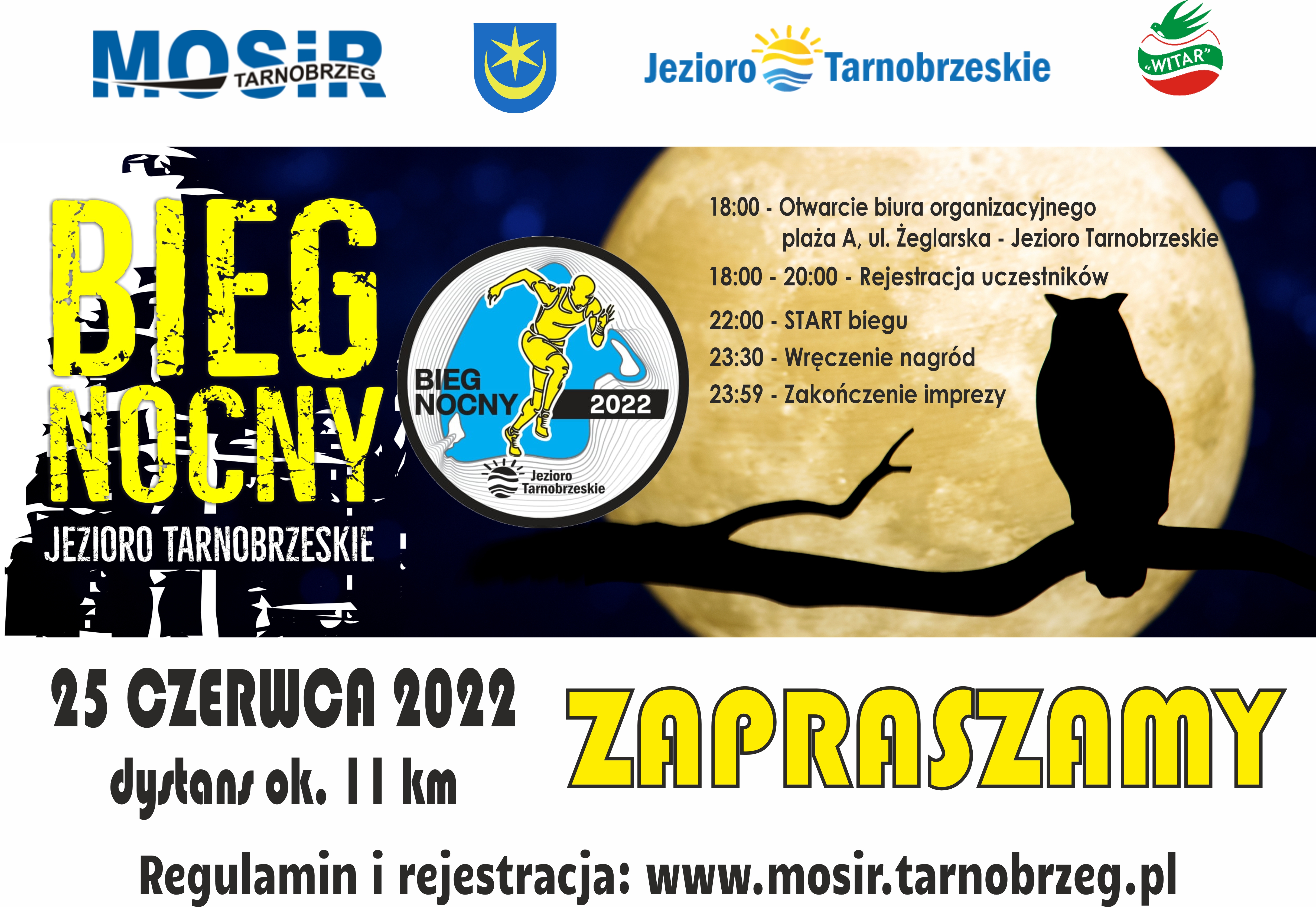 Miejski Ośrodek Sportu i Rekreacji w Tarnobrzegu zaprasza do startu w 2 Biegu Nocnym – Jezioro Tarnobrzeskie